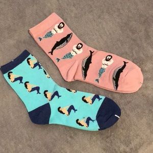 Cute Mermaid Merman Whale Socks
